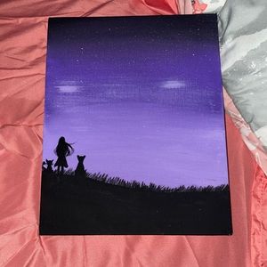 Dark purple night type vibe with pets